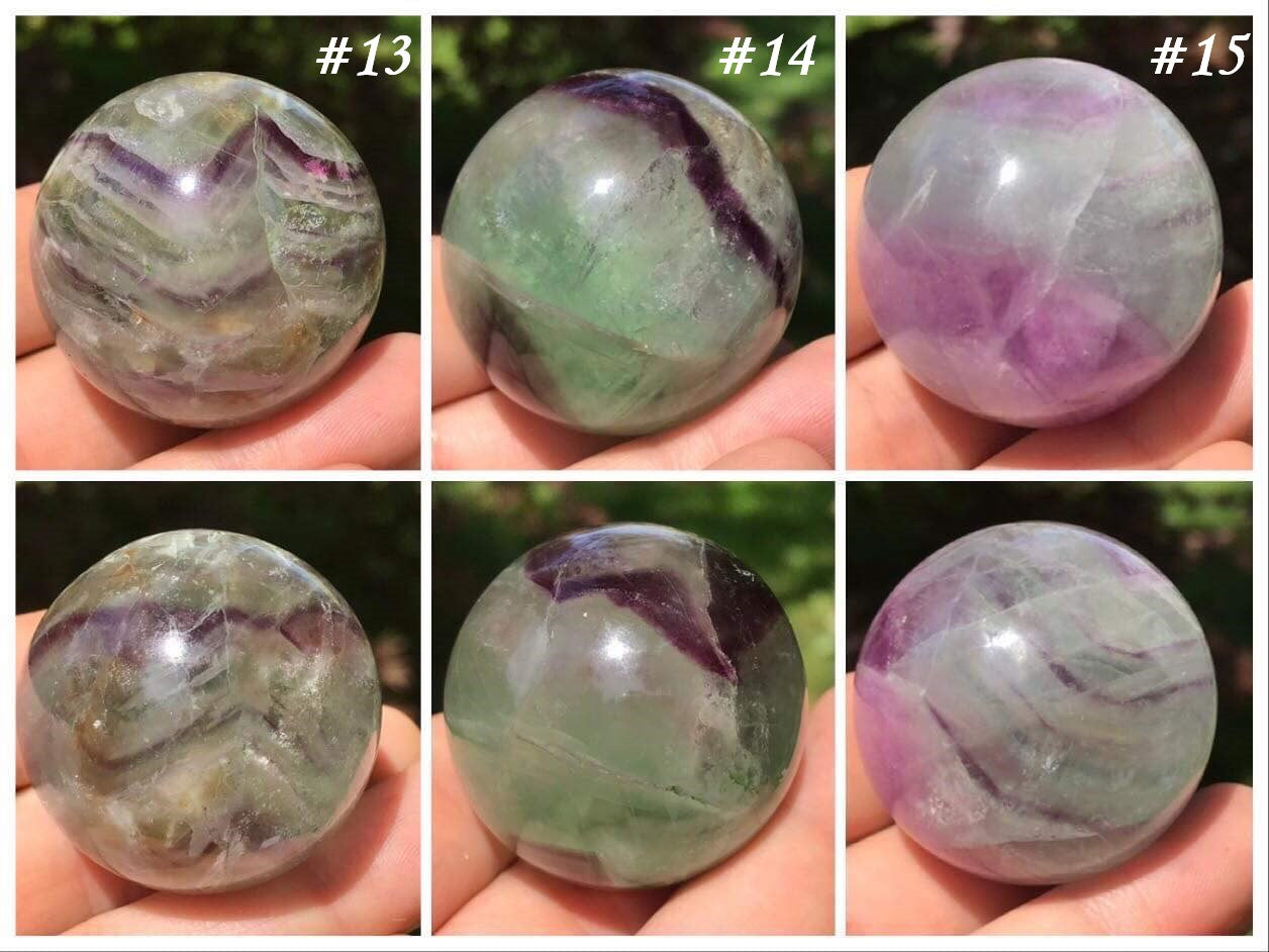 Rainbow Fluorite Spheres - Gem Realm