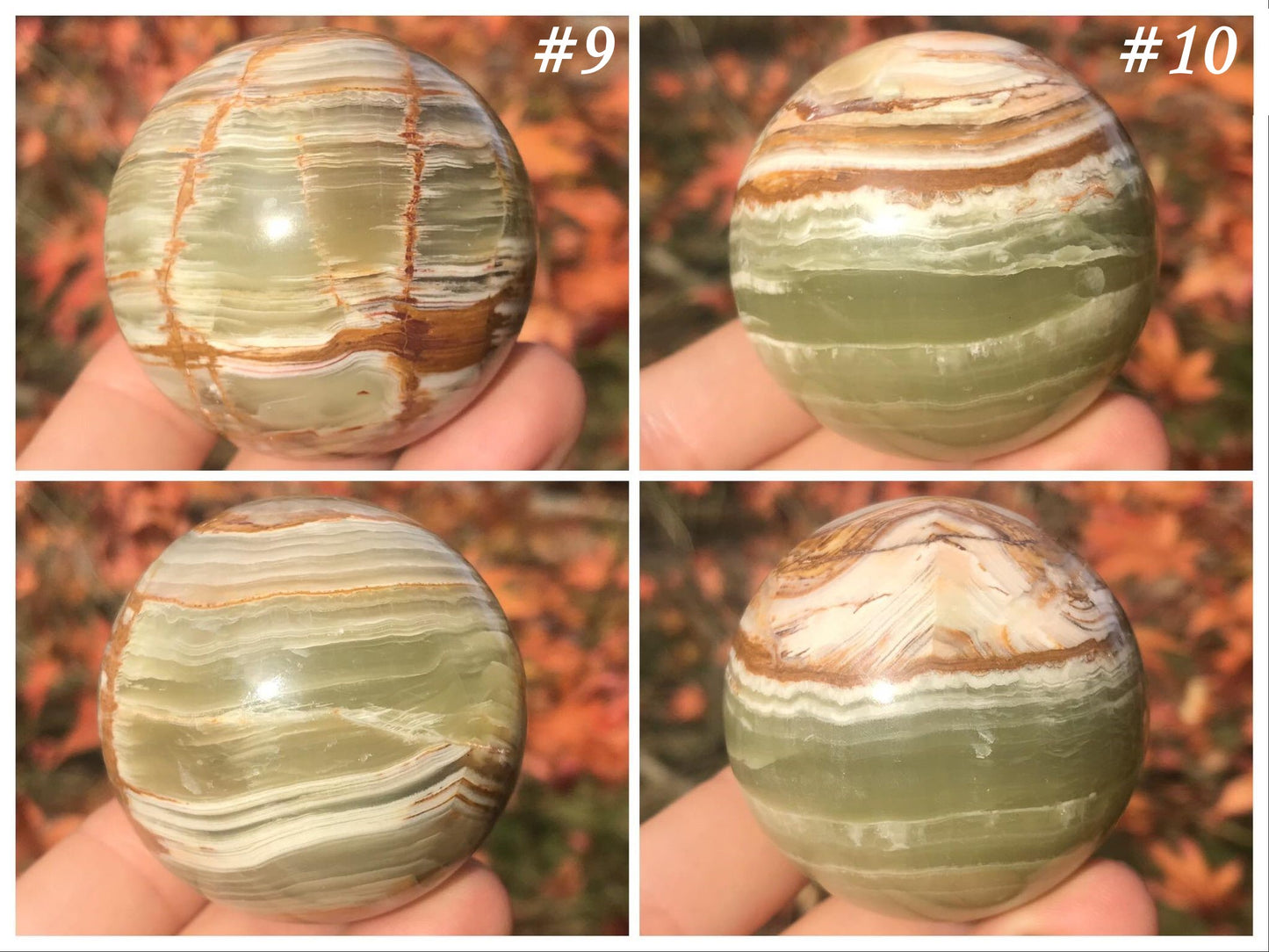 Green Banded Calcite Spheres