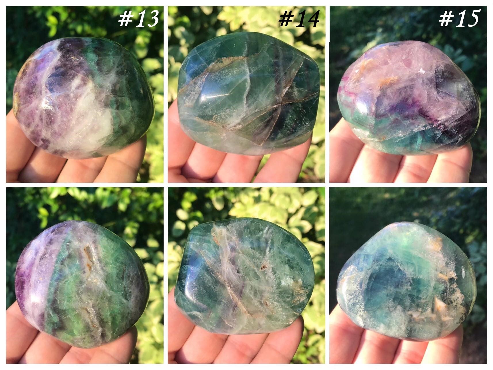 Rainbow Fluorite XXL Tumbled Stones ~ Palm Stones - Gem Realm