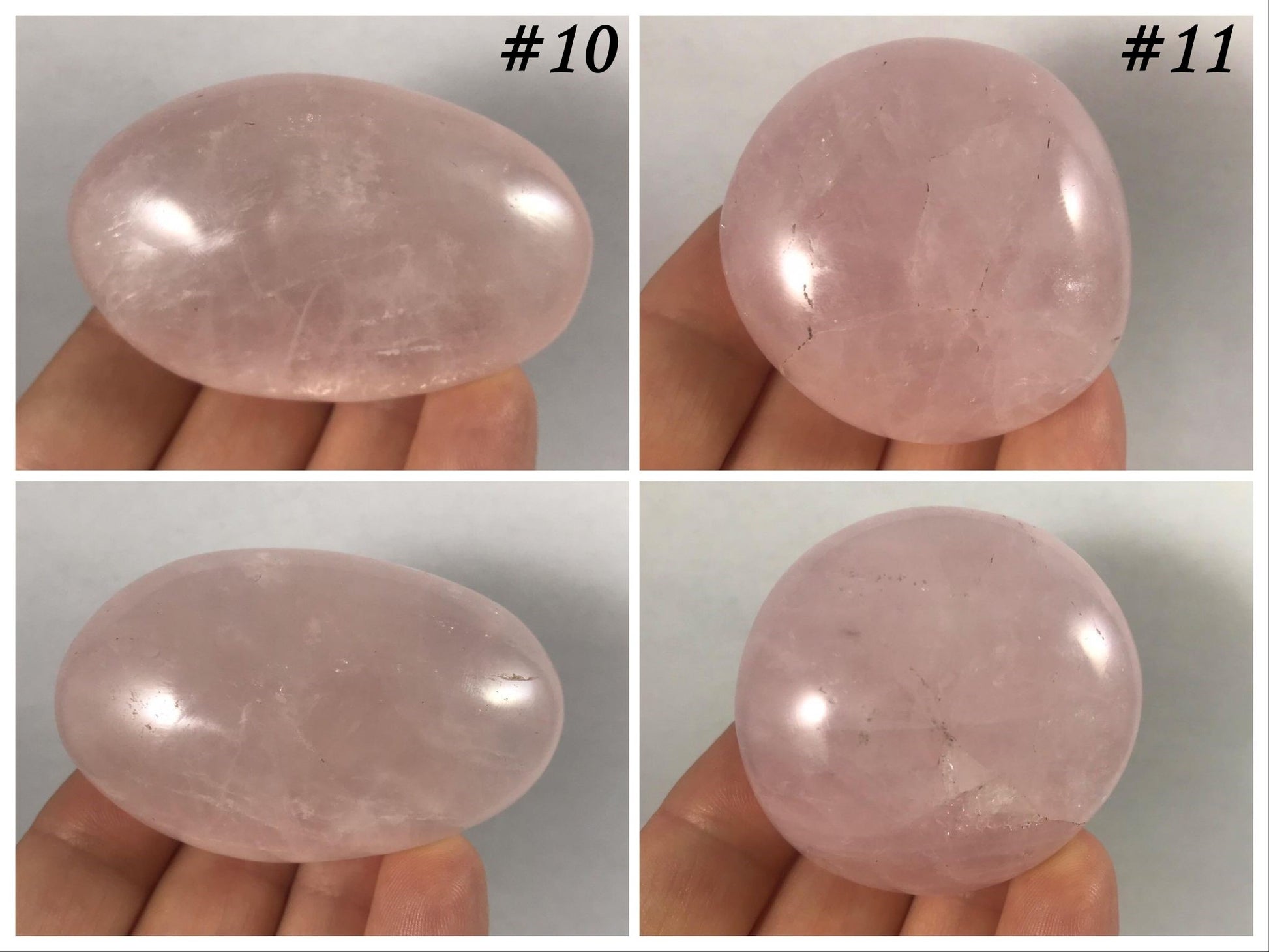 Rose Quartz Palm Stones - Gem Realm