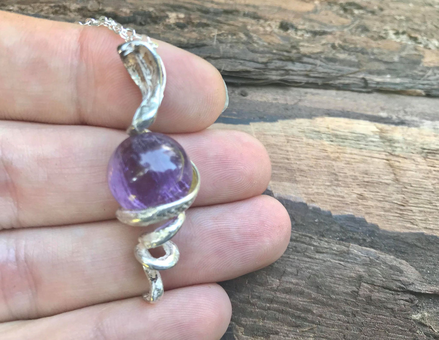 Amethyst Snake Pendant - Gem Realm