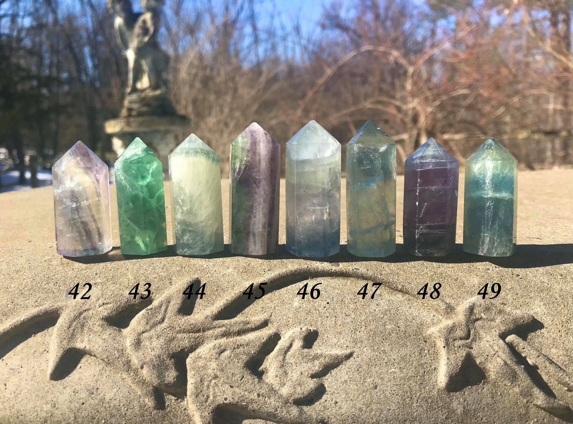 Rainbow Fluorite Towers ~ Small - Gem Realm