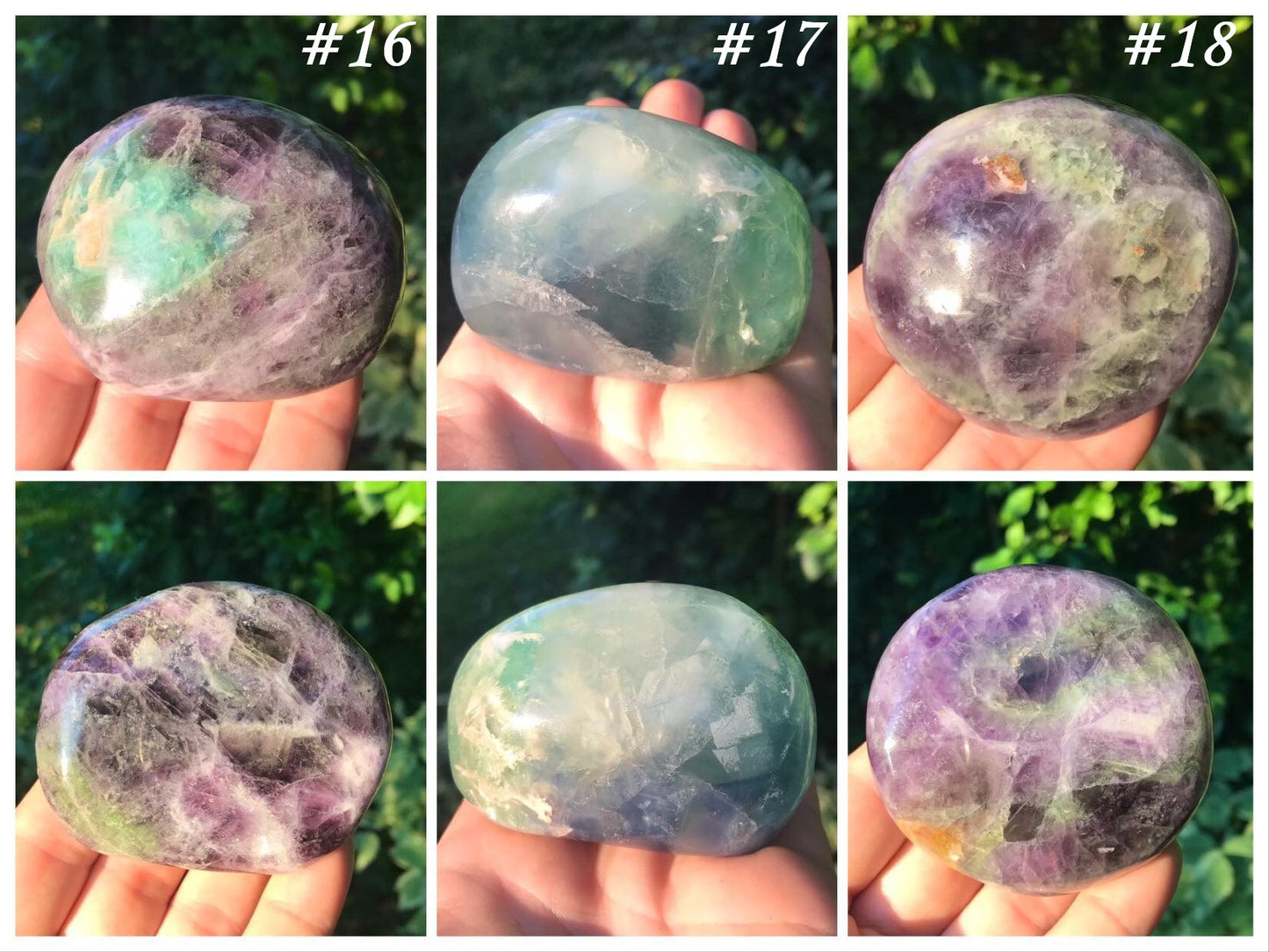 Rainbow Fluorite XXL Tumbled Stones ~ Palm Stones - Gem Realm