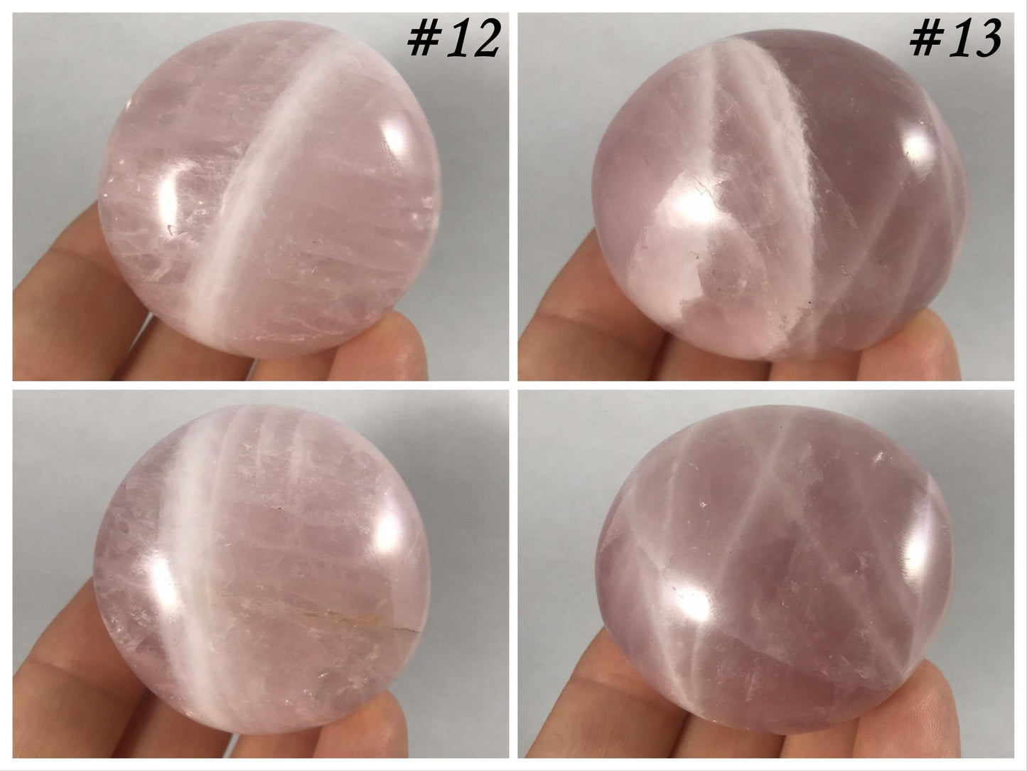 Rose Quartz Palm Stones - Gem Realm