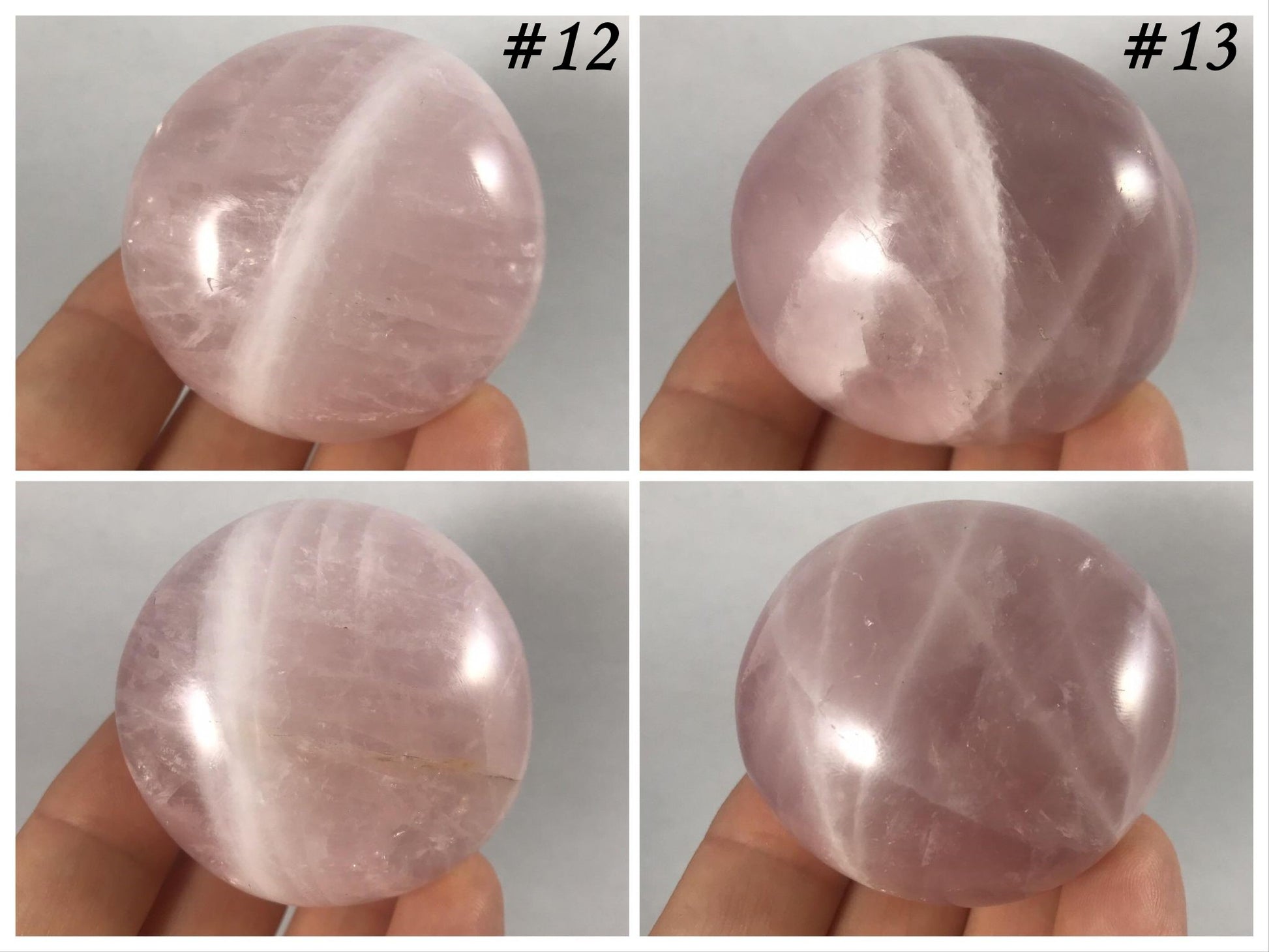 Rose Quartz Palm Stones - Gem Realm
