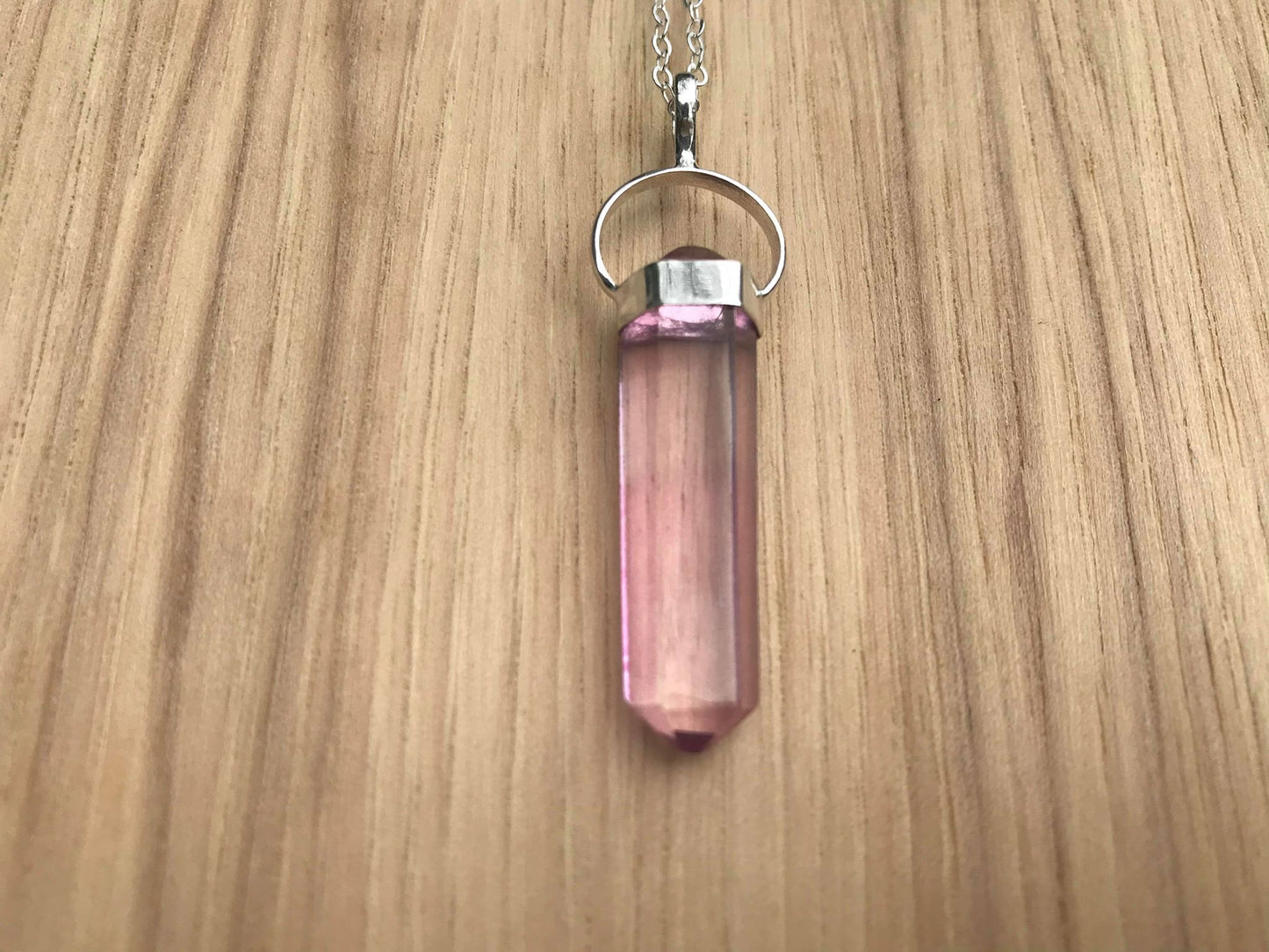 Pink Aura Quartz Pendant - Gem Realm