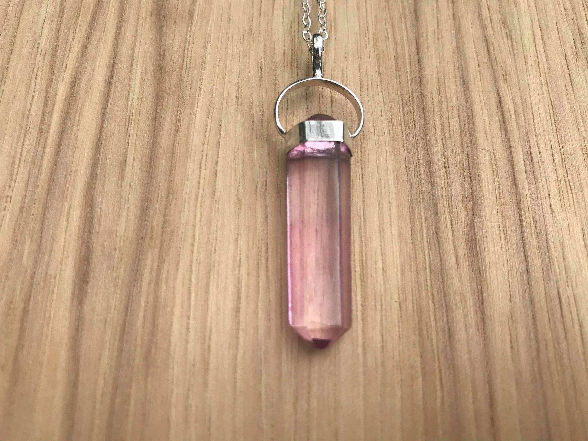 Pink Aura Quartz Pendant - Gem Realm