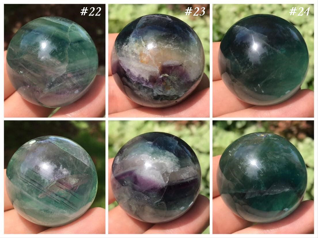Rainbow Fluorite Spheres - Gem Realm