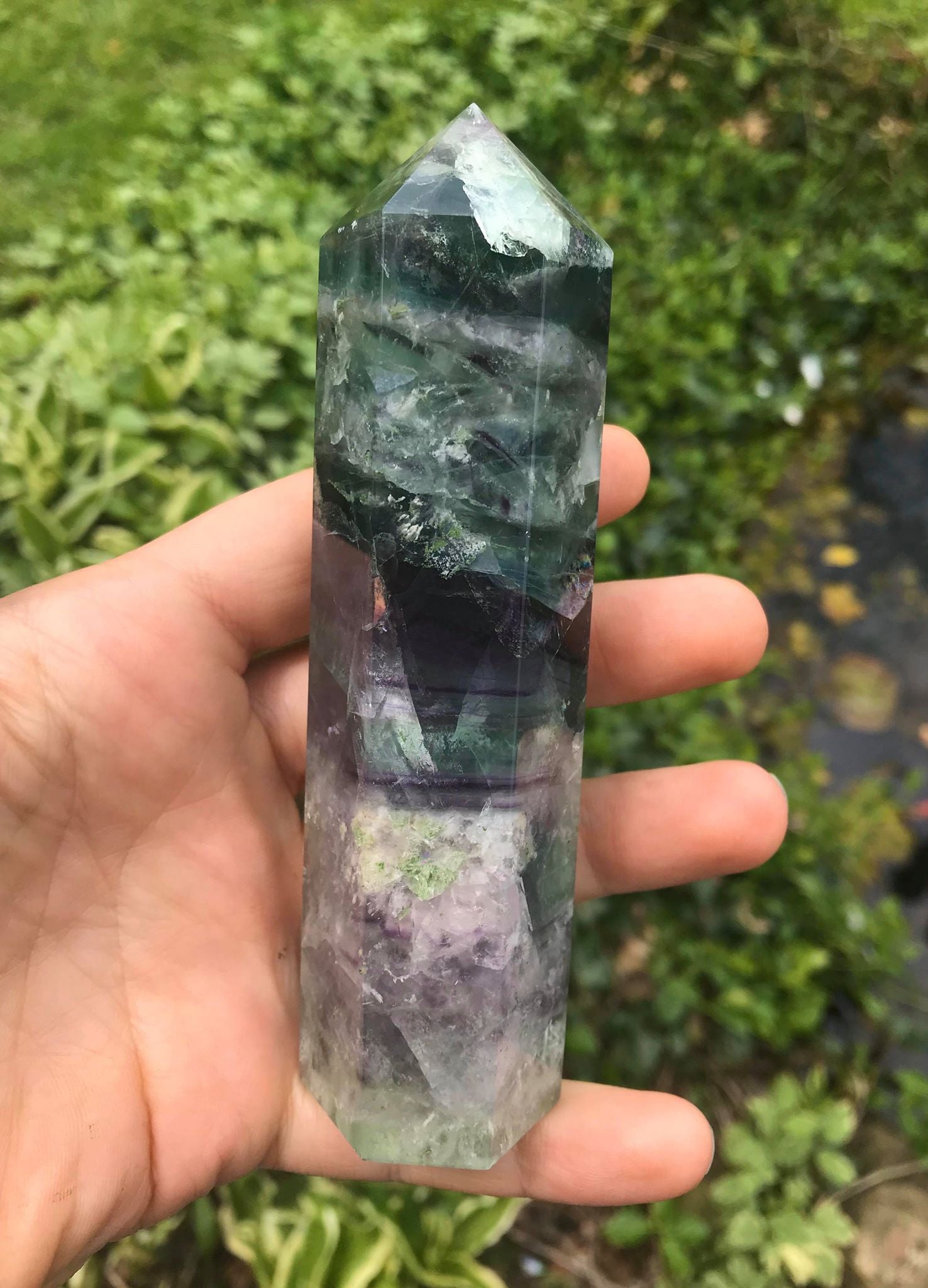 Rainbow Fluorite Tower ~ Large - Gem Realm