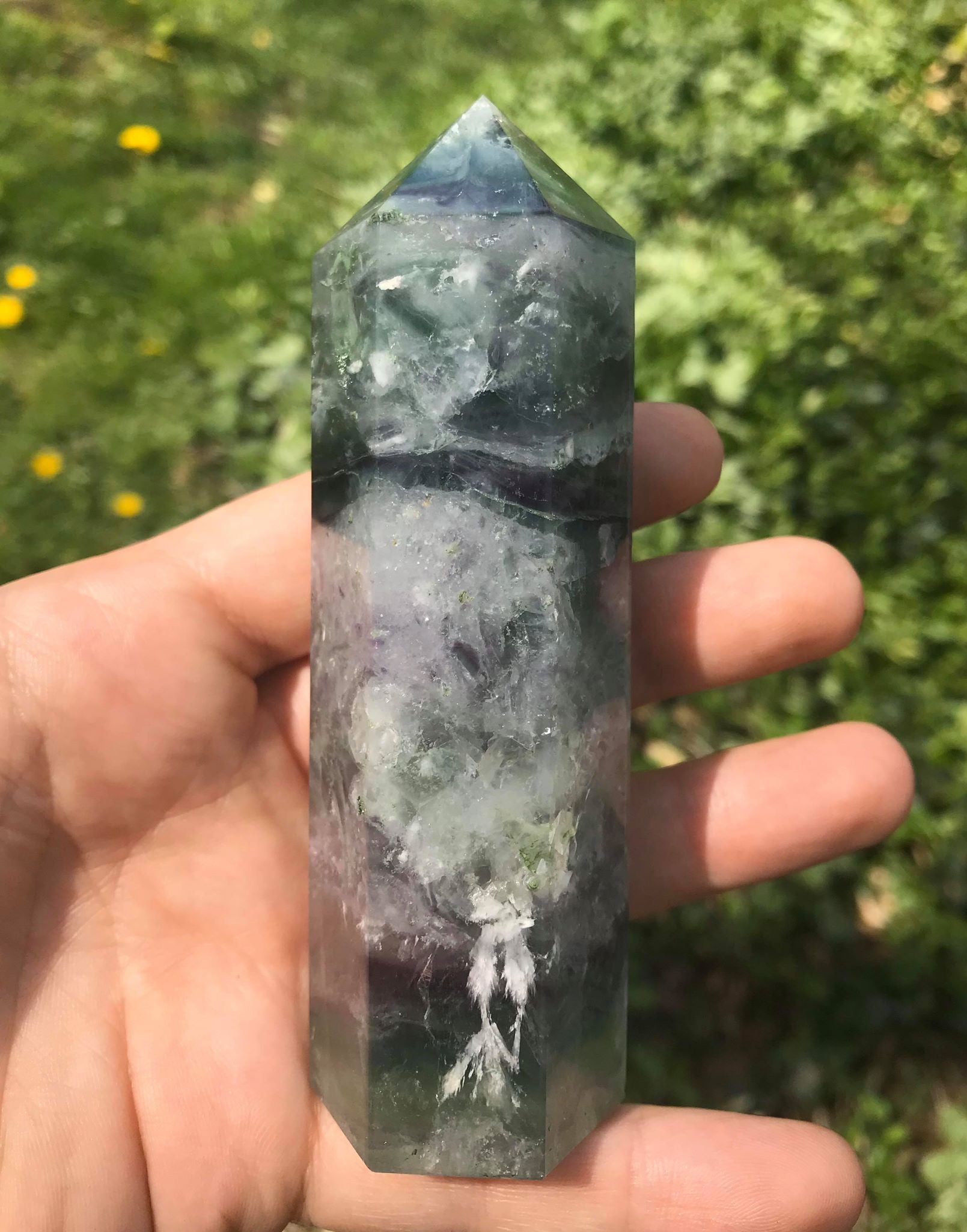Rainbow Fluorite Tower ~ Large - Gem Realm