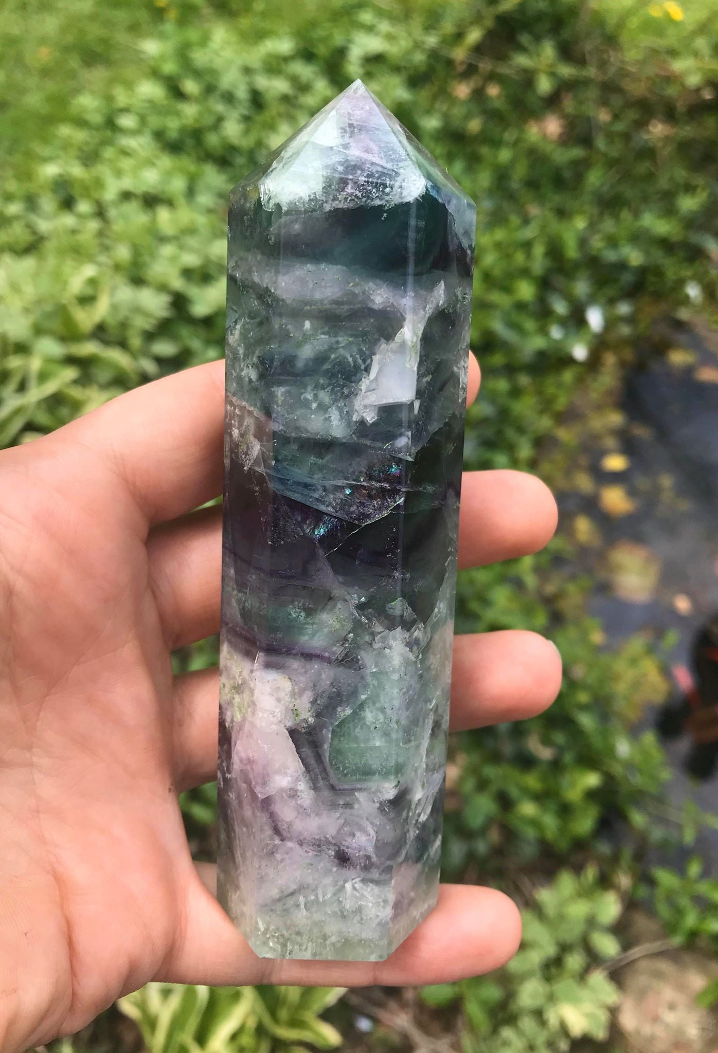Rainbow Fluorite Tower ~ Large - Gem Realm