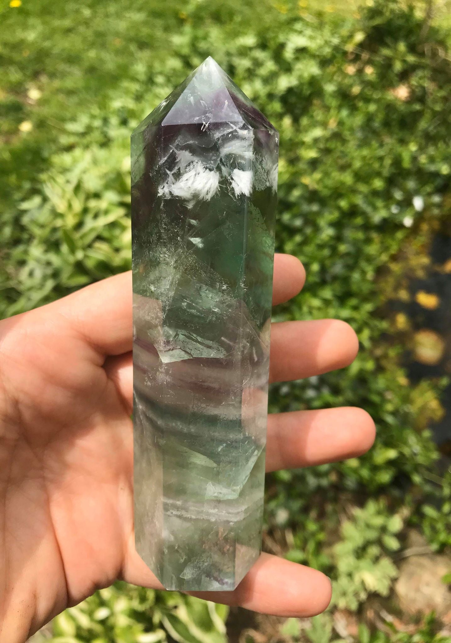 Rainbow Fluorite Tower ~ Large - Gem Realm