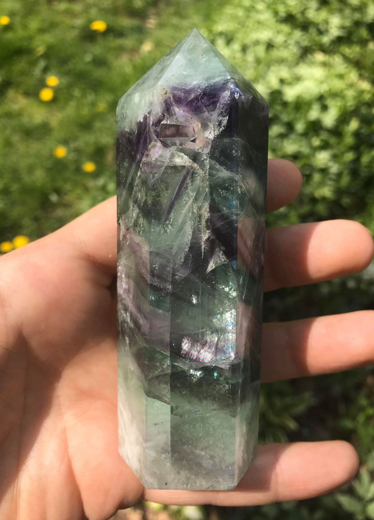 Rainbow Fluorite Tower ~ Large - Gem Realm