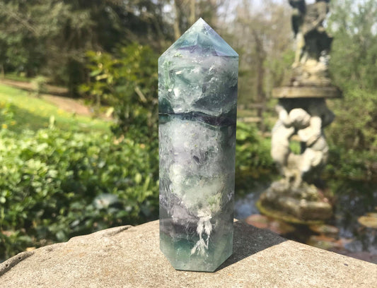 Rainbow Fluorite Tower ~ Large - Gem Realm