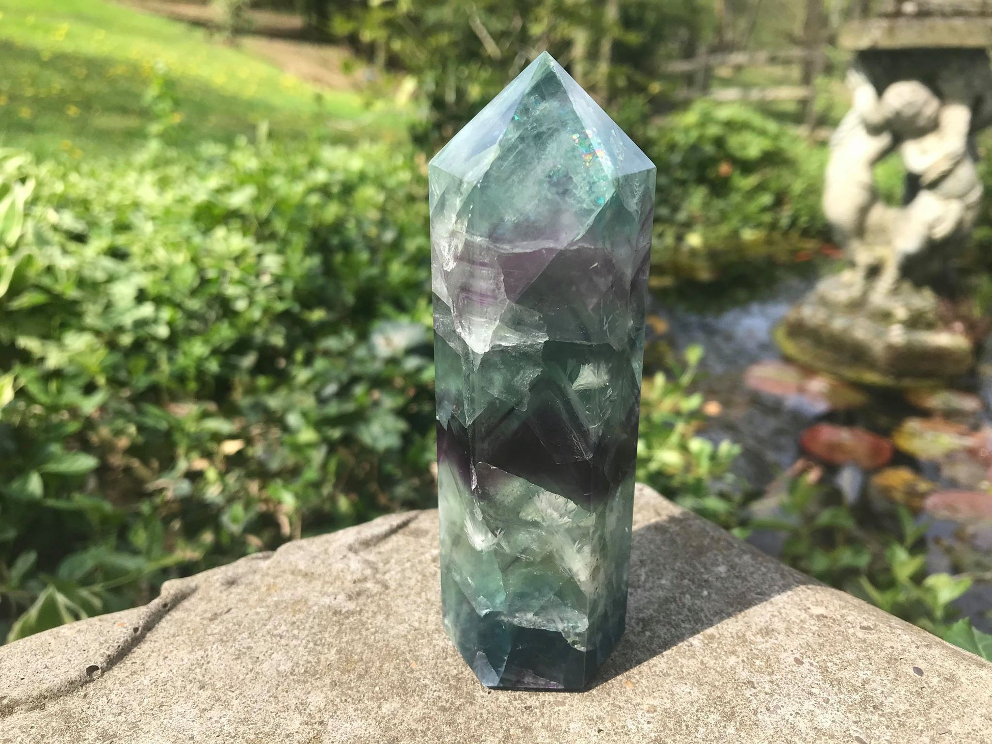 Rainbow Fluorite Tower ~ Large - Gem Realm