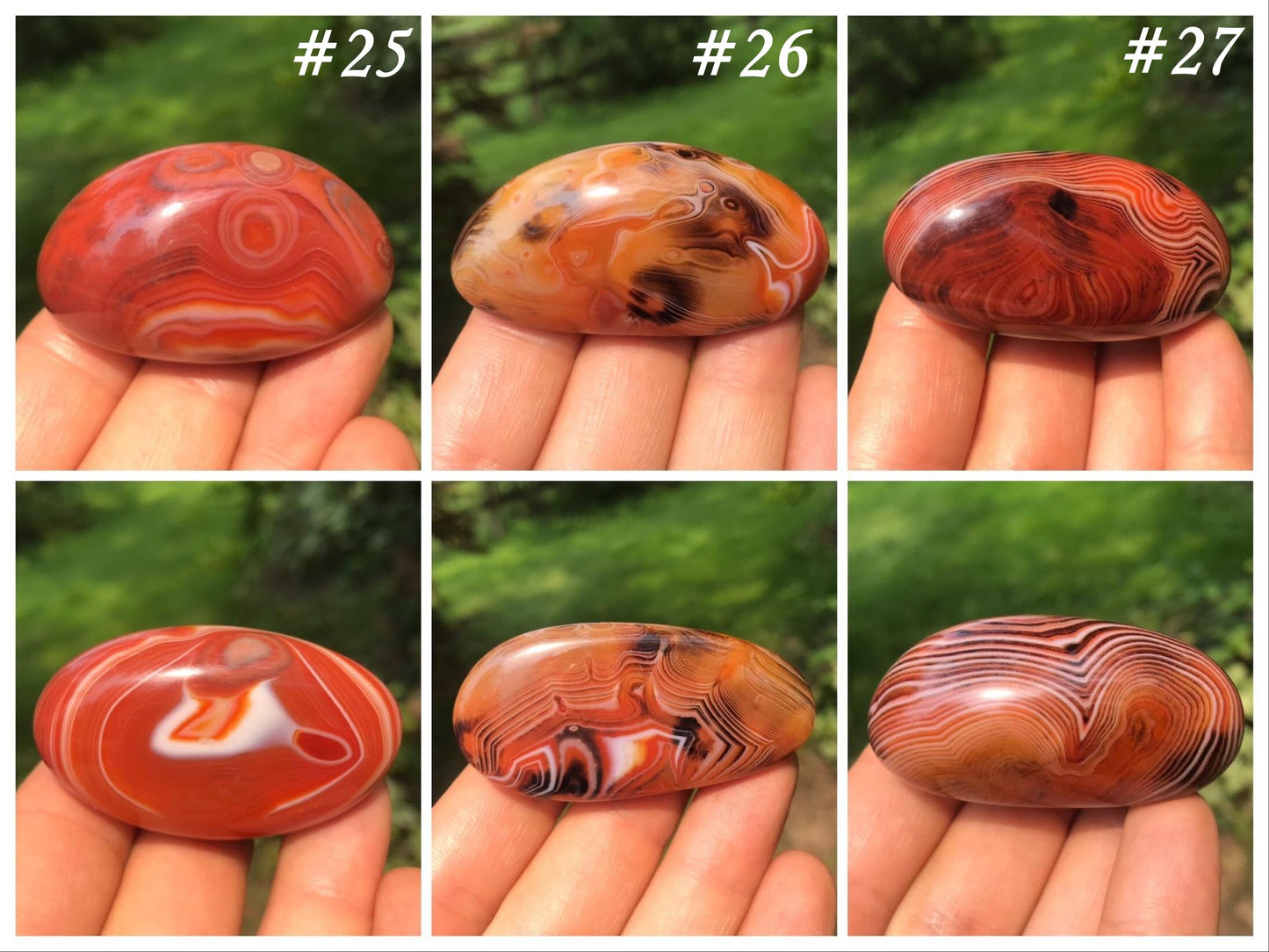 Madagascar Banded Agate Palm Stones - Gem Realm