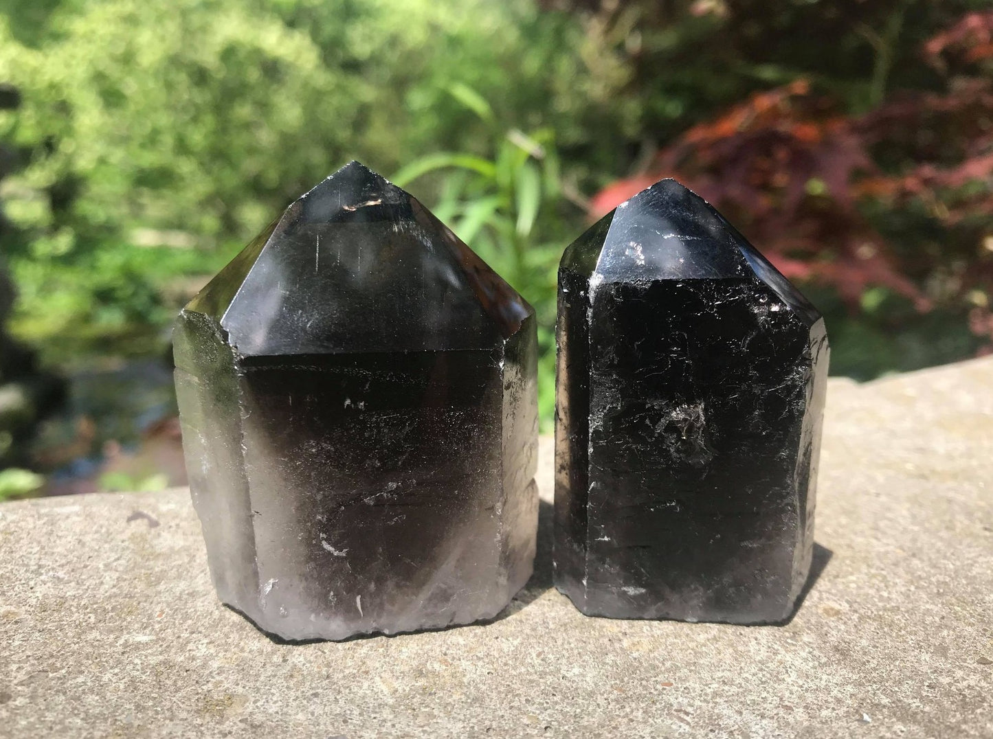 Smoky Quartz Towers ~ Dark ~ Semi-Polished