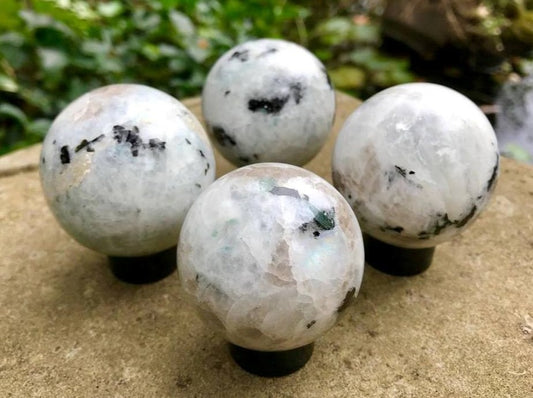 Rainbow Moonstone Spheres - Gem Realm