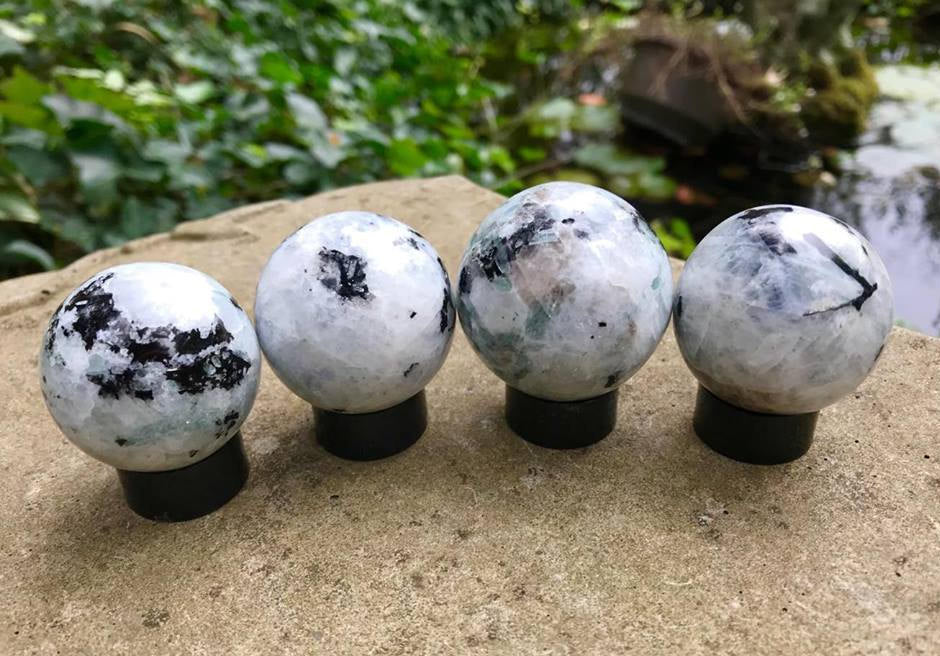 Rainbow Moonstone Spheres - Gem Realm