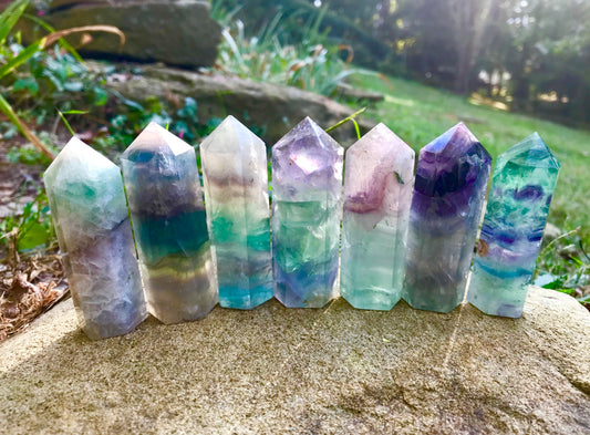 Rainbow Fluorite Towers ~ Medium - Gem Realm 