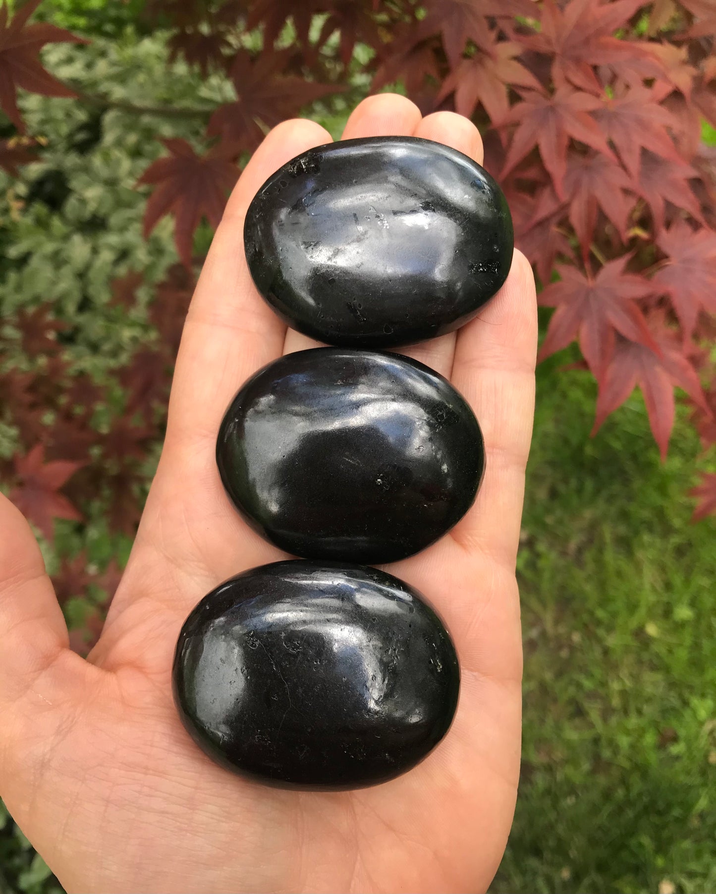 Black Tourmaline Palm Stones - Gem Realm