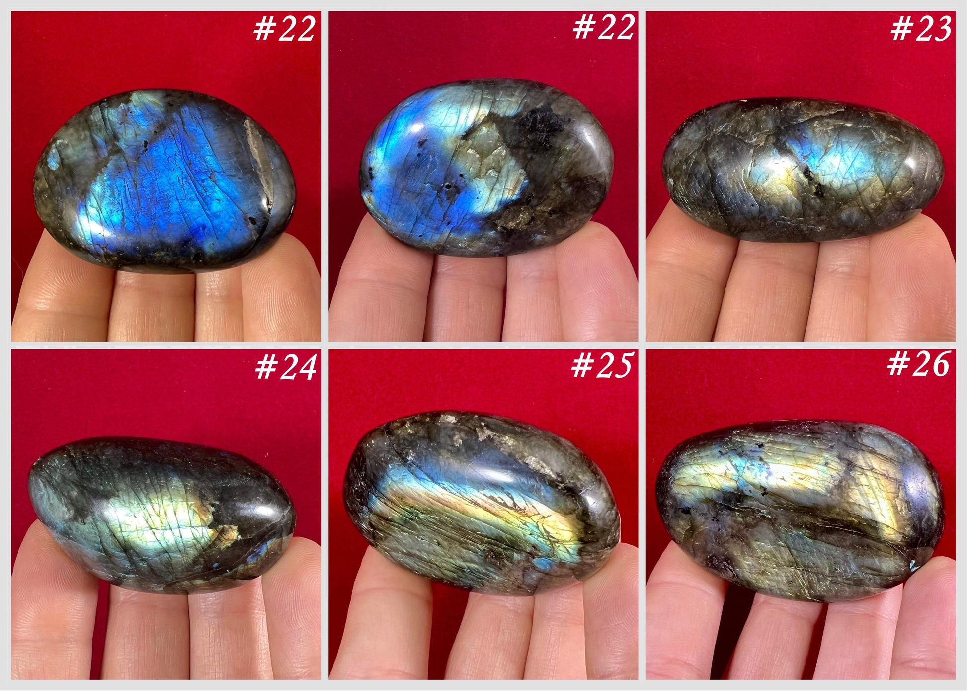 Labradorite Palm Stones - Gem Realm