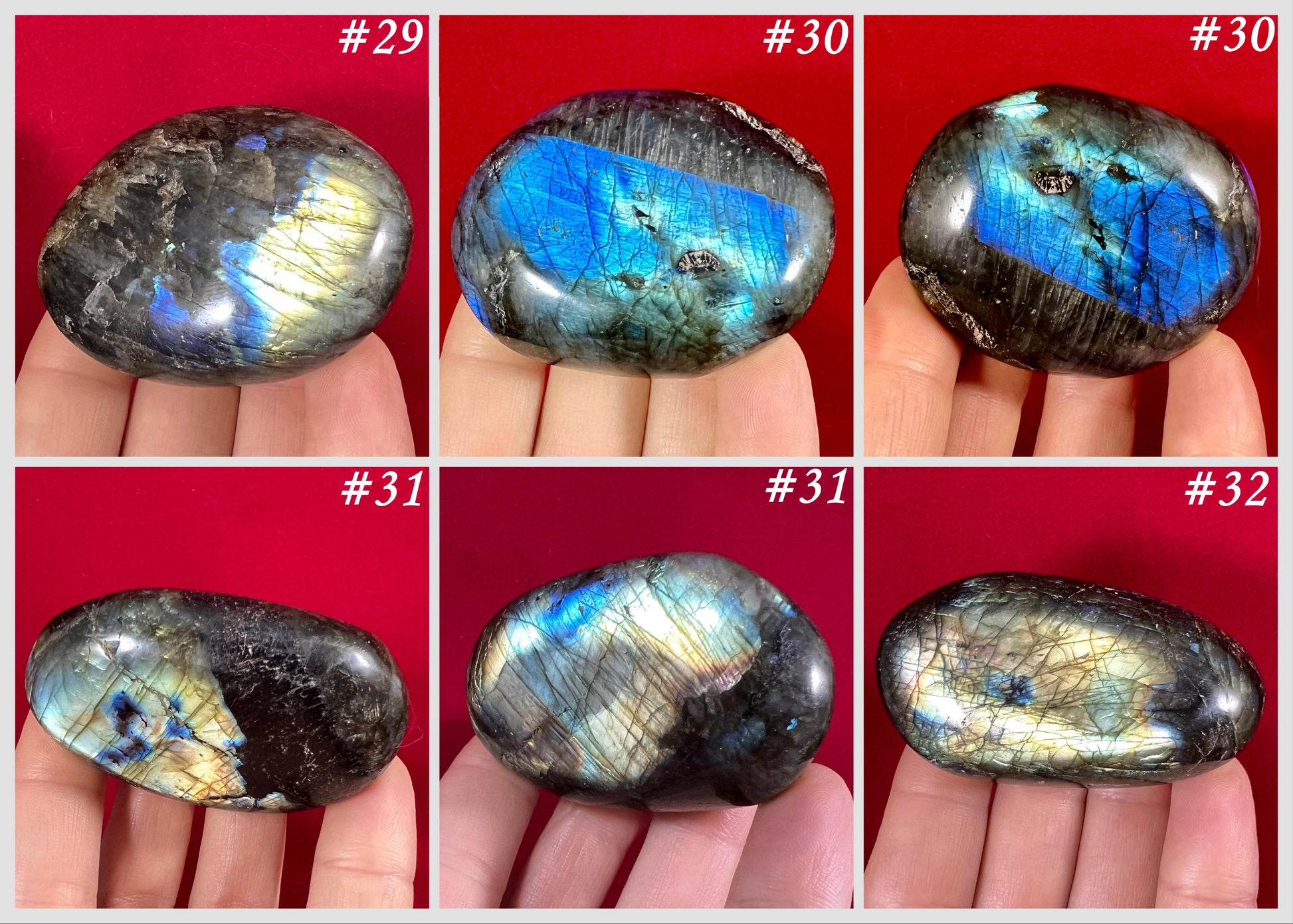 Labradorite Palm Stones - Gem Realm