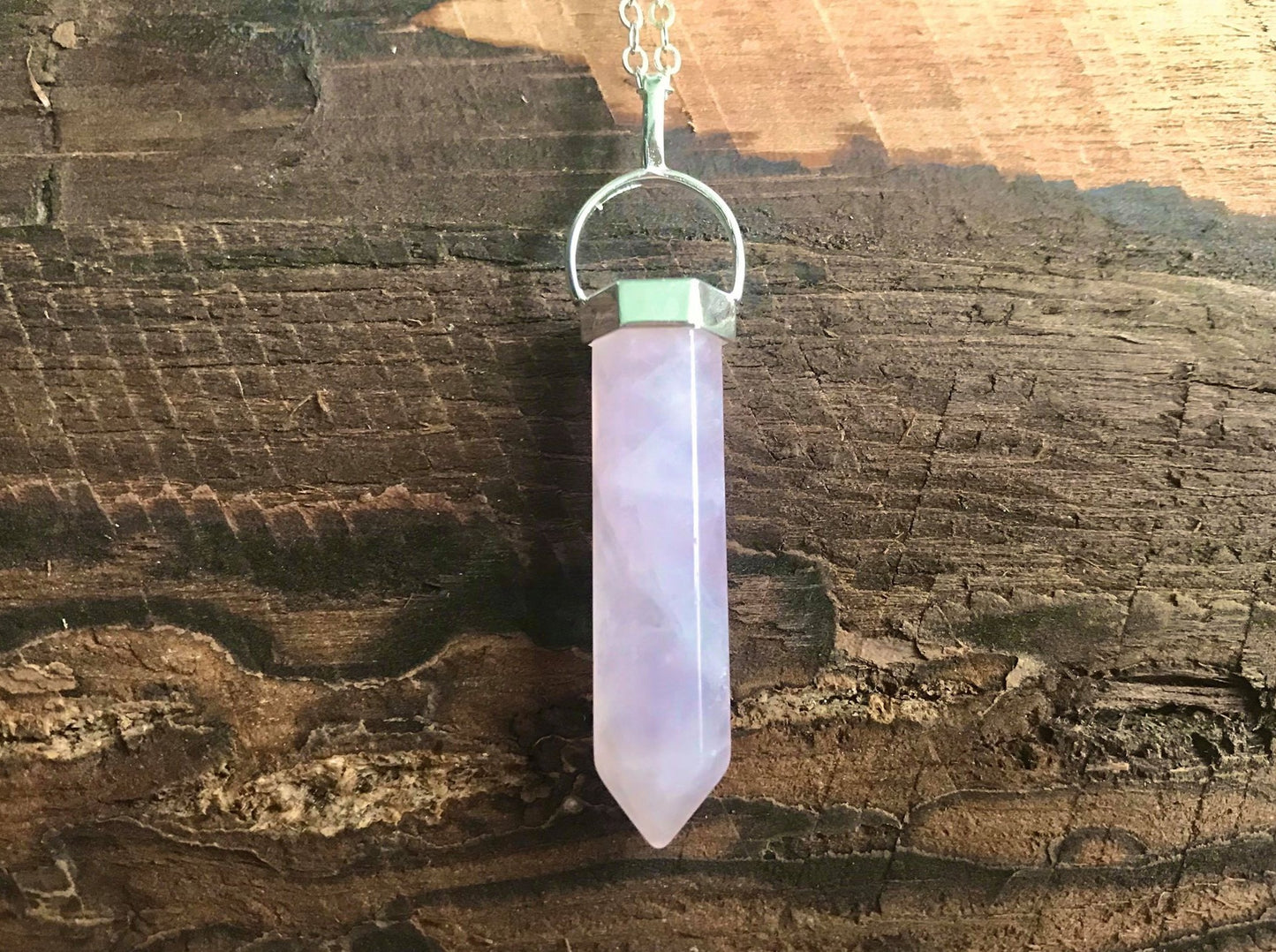 Rose Quartz Crystal Pendant - Gem Realm