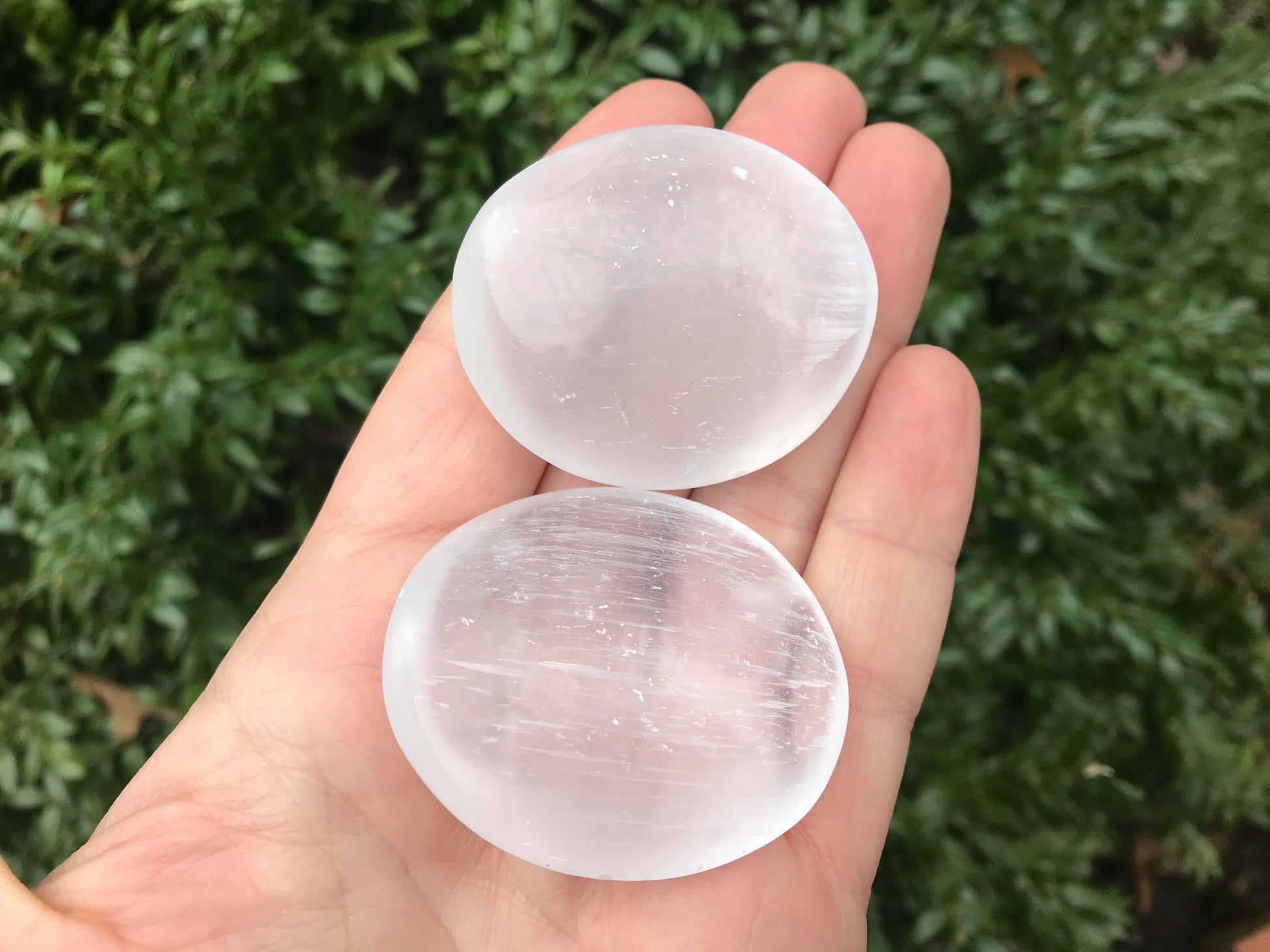 Selenite Palm Stones - Gem Realm