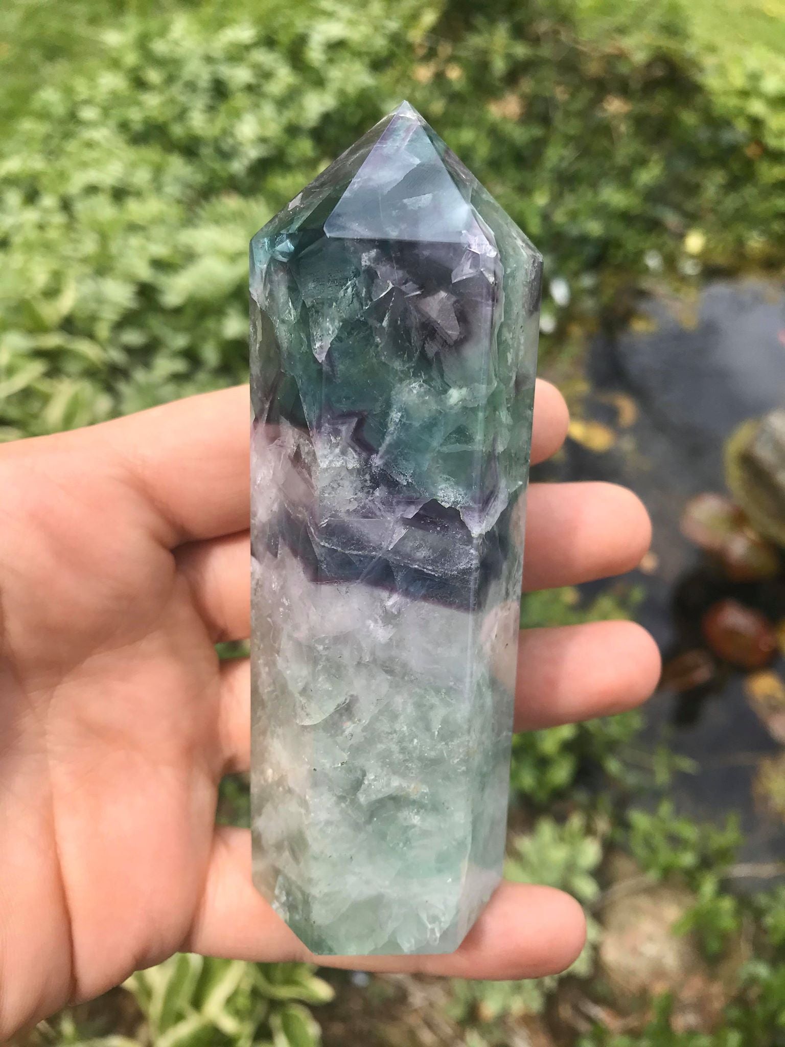 Rainbow Fluorite Tower ~ Large - Gem Realm