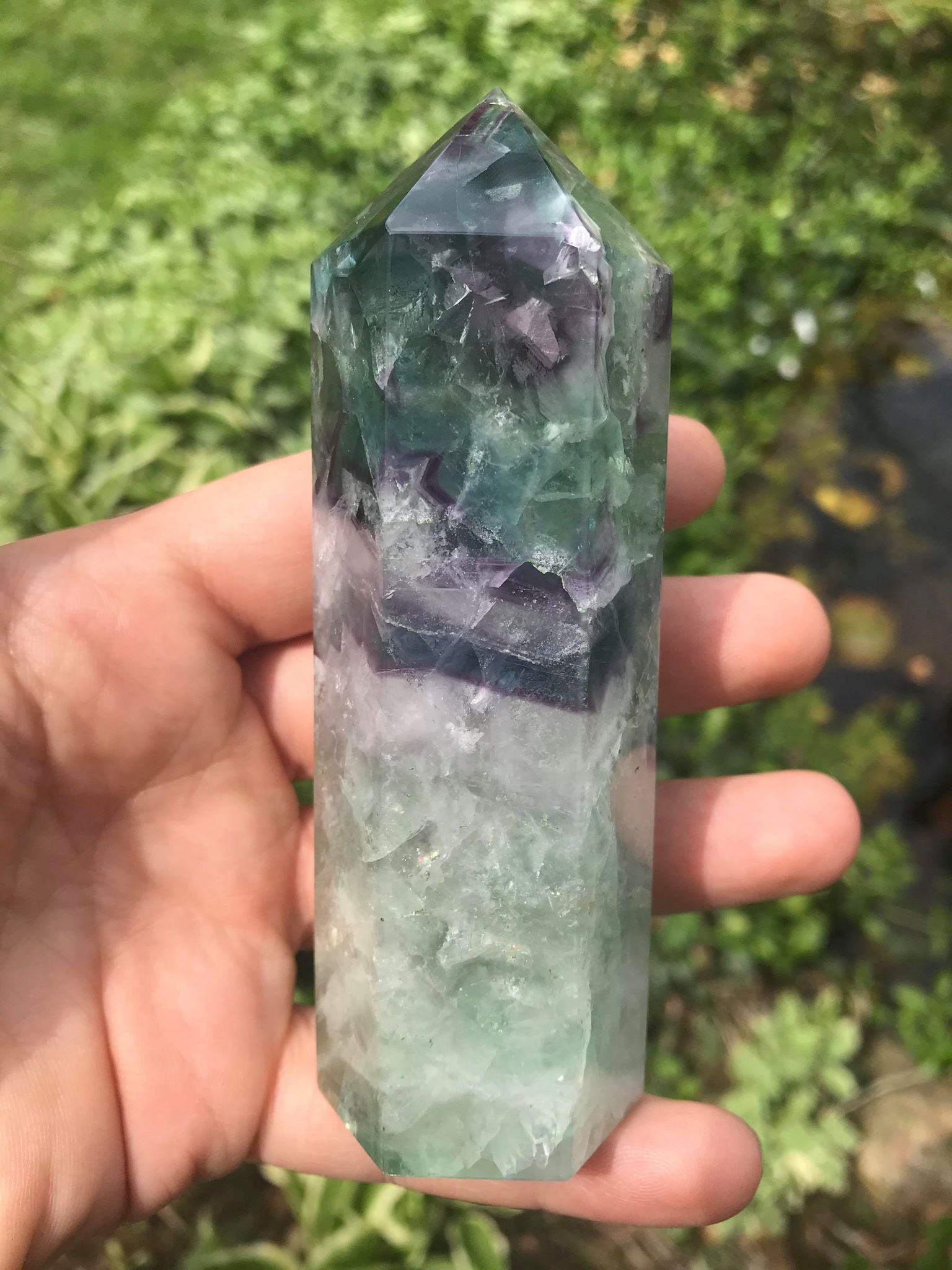 Rainbow Fluorite Tower ~ Large - Gem Realm