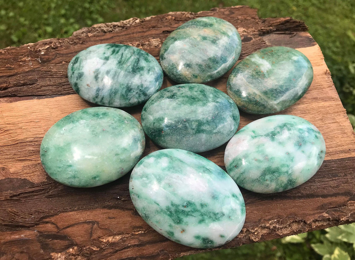 Green Kyanite Palm Stones - Gem Realm