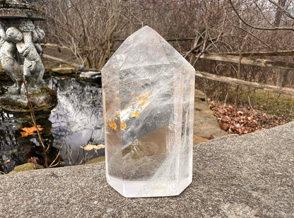 Quartz Crystal Tower ~ with Hematite