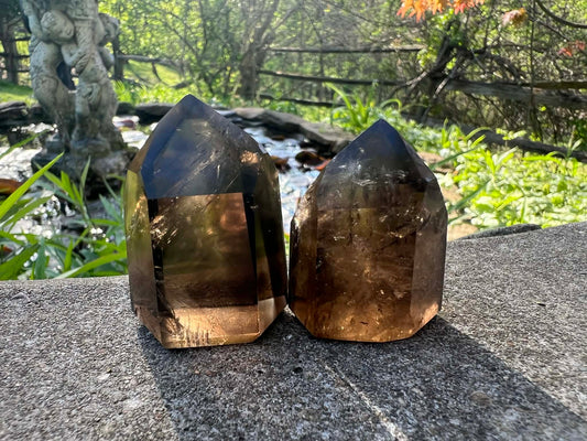 Smoky Quartz Tower Duo - Gem Realm 