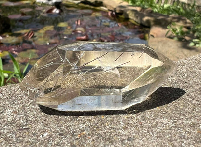 Citrine Double Terminated Polished Point ~ Rutilated - Gem Realm 
