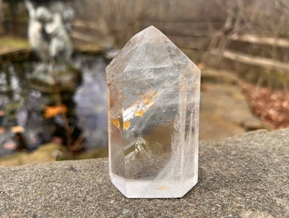 Quartz Crystal Tower ~ with Hematite