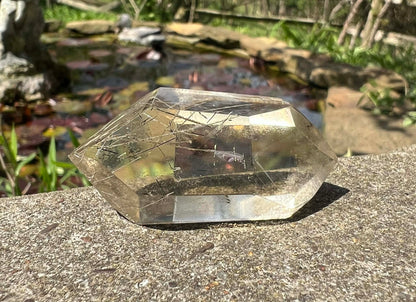 Citrine Double Terminated Polished Point ~ Rutilated - Gem Realm 