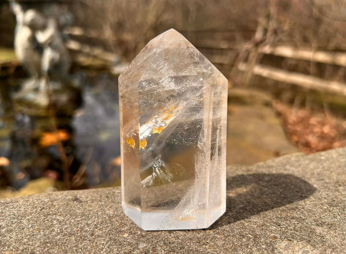 Quartz Crystal Tower ~ with Hematite