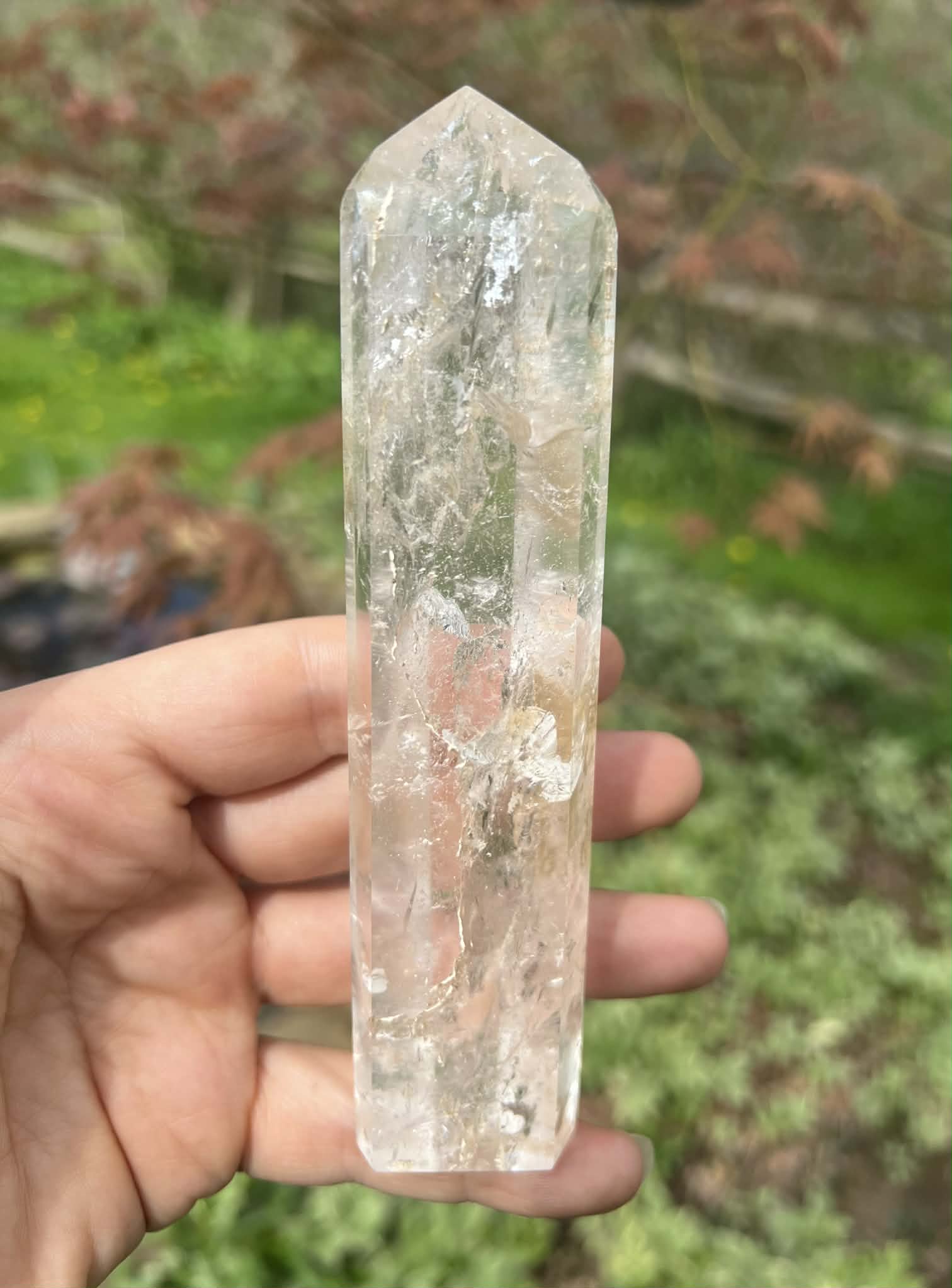 Quartz Crystal Tower ~ with inclusions ~ Large - Gem Realm 