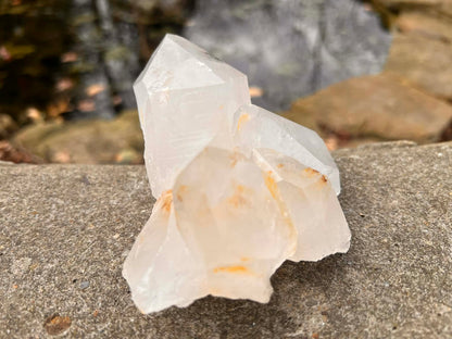 Quartz Crystal Cluster with Hematite Inclusions - Gem Realm 