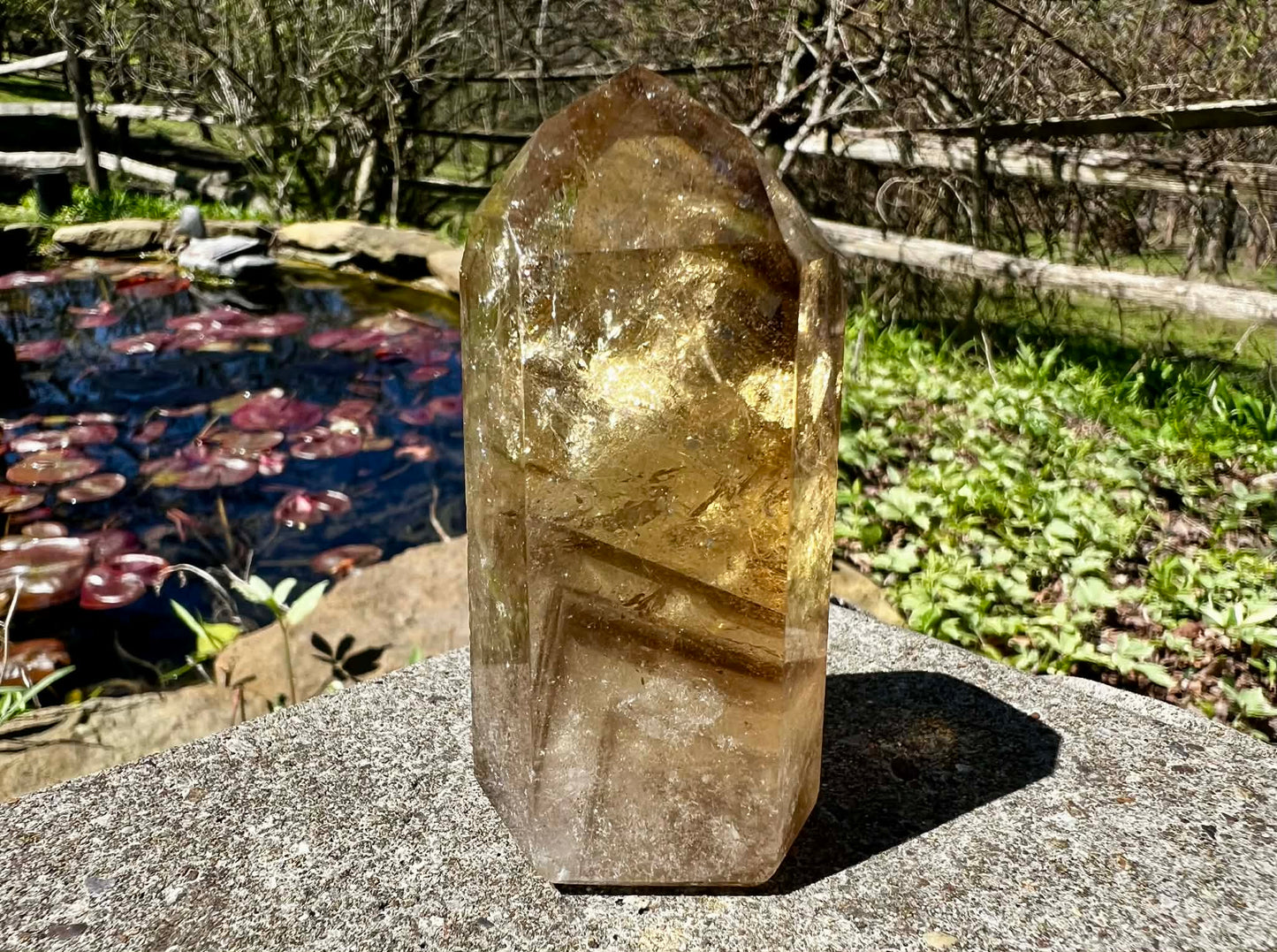 Citrine Tower ~ Smoky Citrine with Phantoms - Gem Realm 