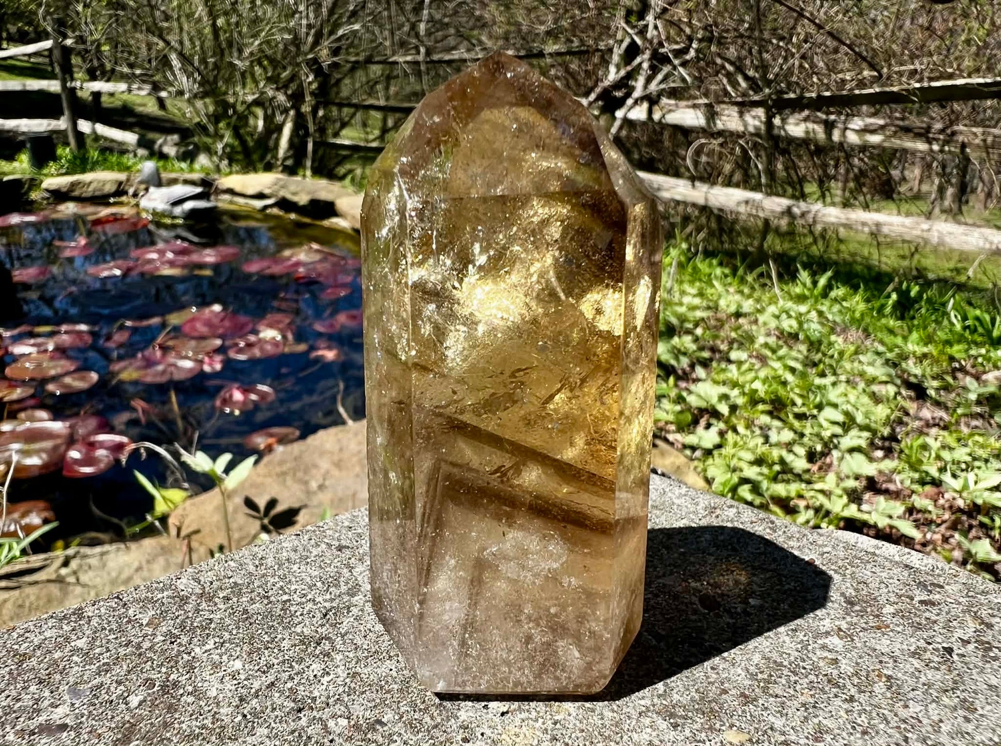 Citrine Tower ~ Smoky Citrine with Phantoms - Gem Realm 