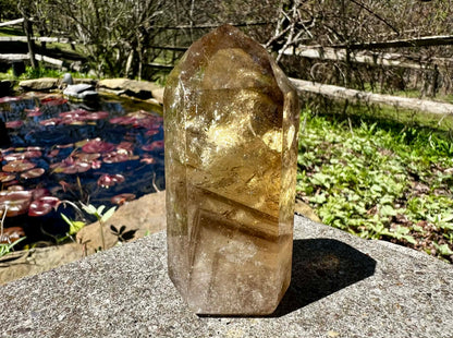 Citrine Tower ~ Smoky Citrine with Phantoms - Gem Realm 