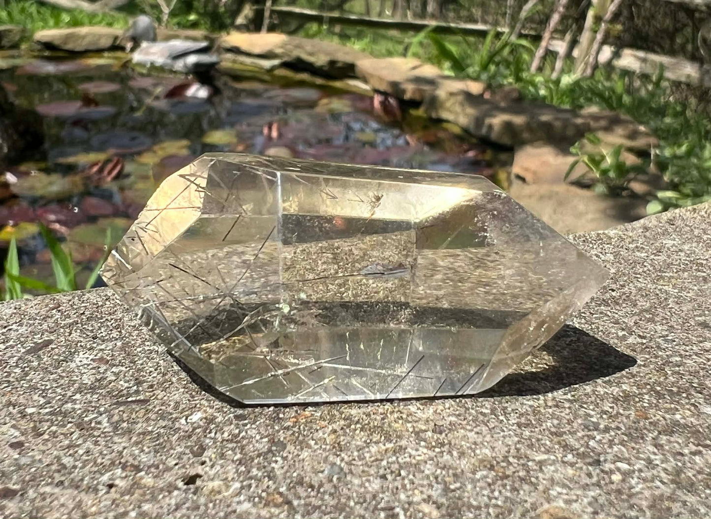 Citrine Double Terminated Polished Point ~ Rutilated - Gem Realm 