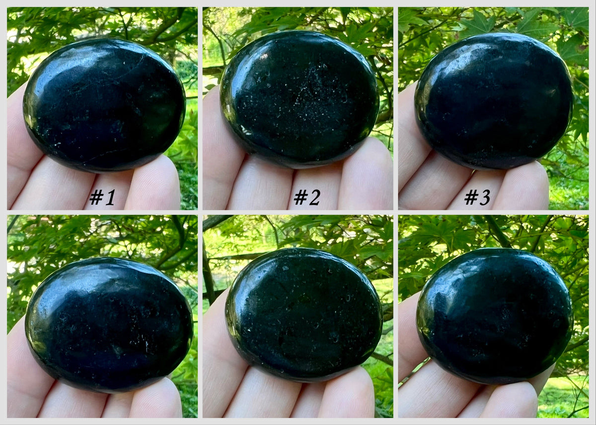Black Tourmaline Palm Stones - Gem Realm 