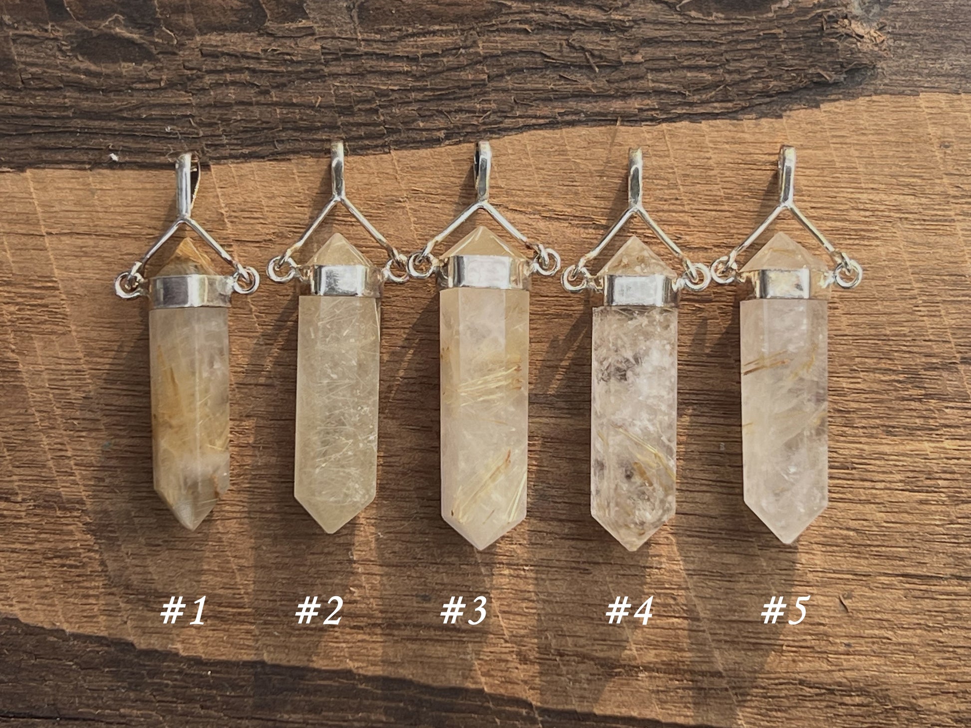 Rutilated Quartz Pendant - Gem Realm 