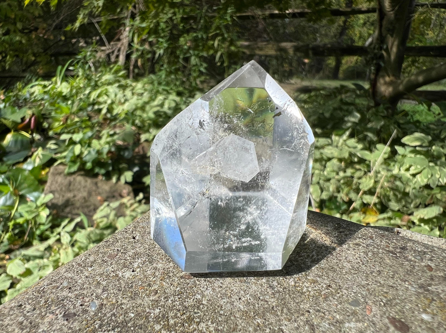 Quartz Crystal Tower with Hexagon