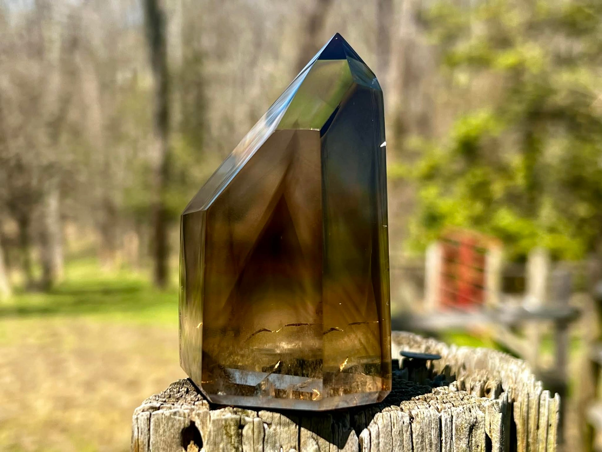 Smoky Citrine Phantom Quartz Tower - Gem Realm 
