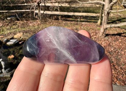 Rainbow Fluorite Palm Stone - Gem Realm 