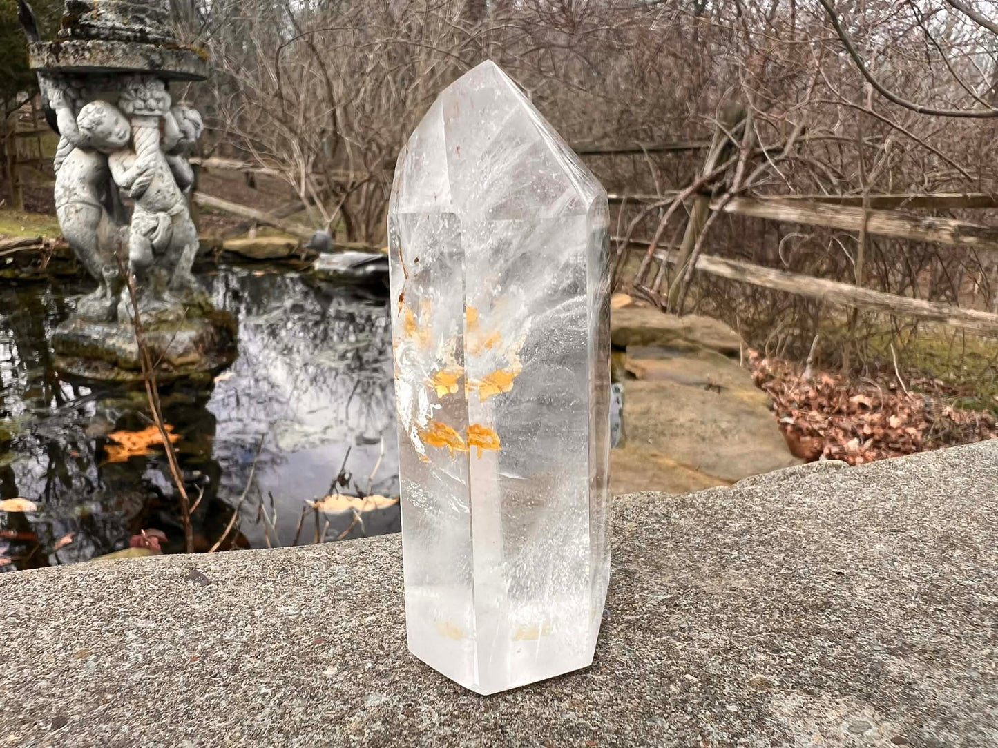 Quartz Crystal Tower ~ with Hematite